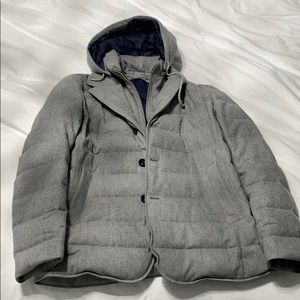 Suit Supply Men’s Light Grey Padded Coat Size 42